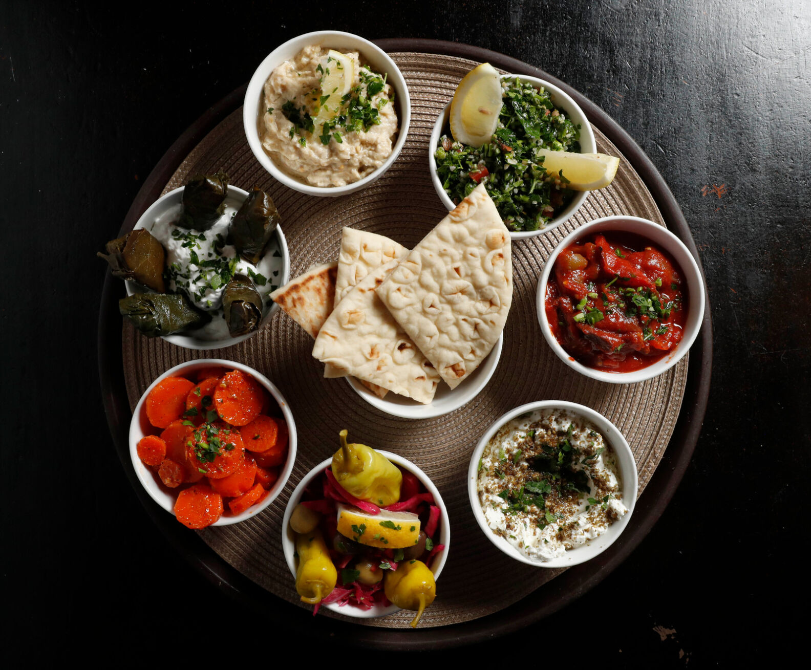Maza at Falafel Bar are flavorful as they are colorful